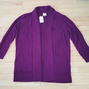 3/$15 NWT St. John's Bay long cardigan sweater purple XL